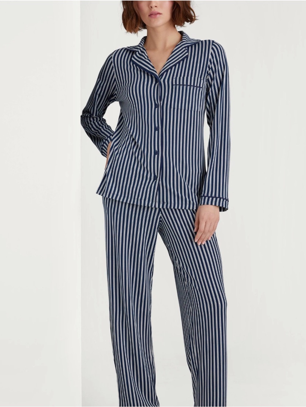 Tommy John Navy and White Striped Straight-Leg Pajama Pants